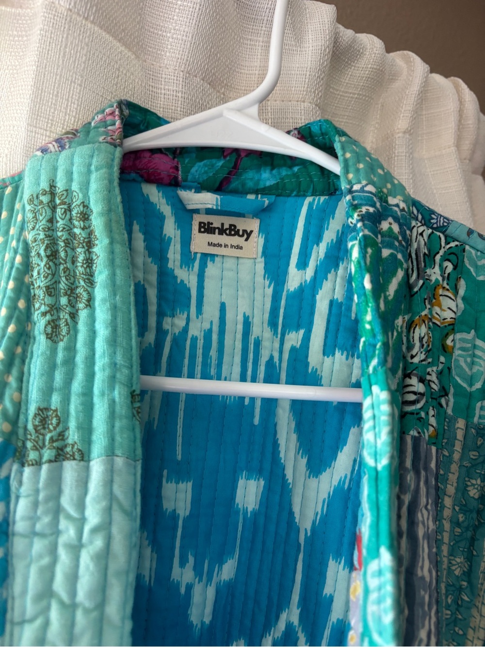 Patchwork Turquoise Kantha-Style - Picture 4 of 7